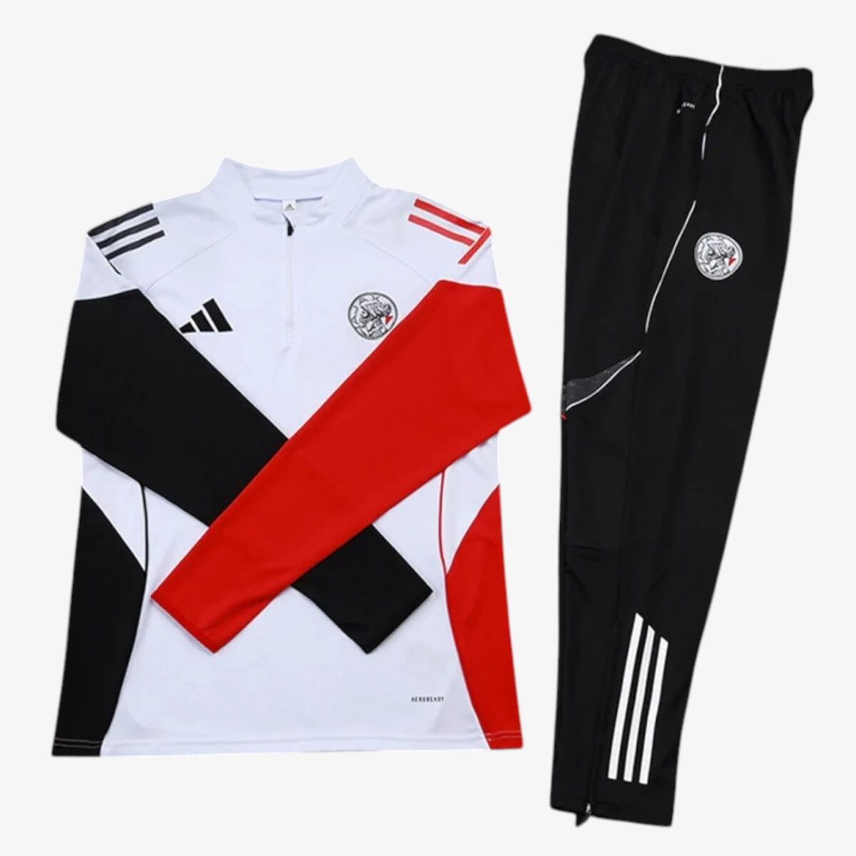 Ajax Amsterdam White Half Pull Tracksuit 2025/26 - Image 3