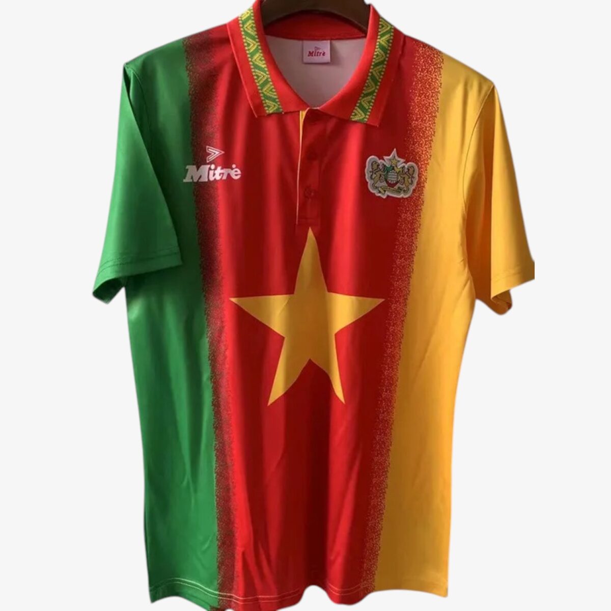 Cameroon Green Red Yellow Retro Jersey 1994