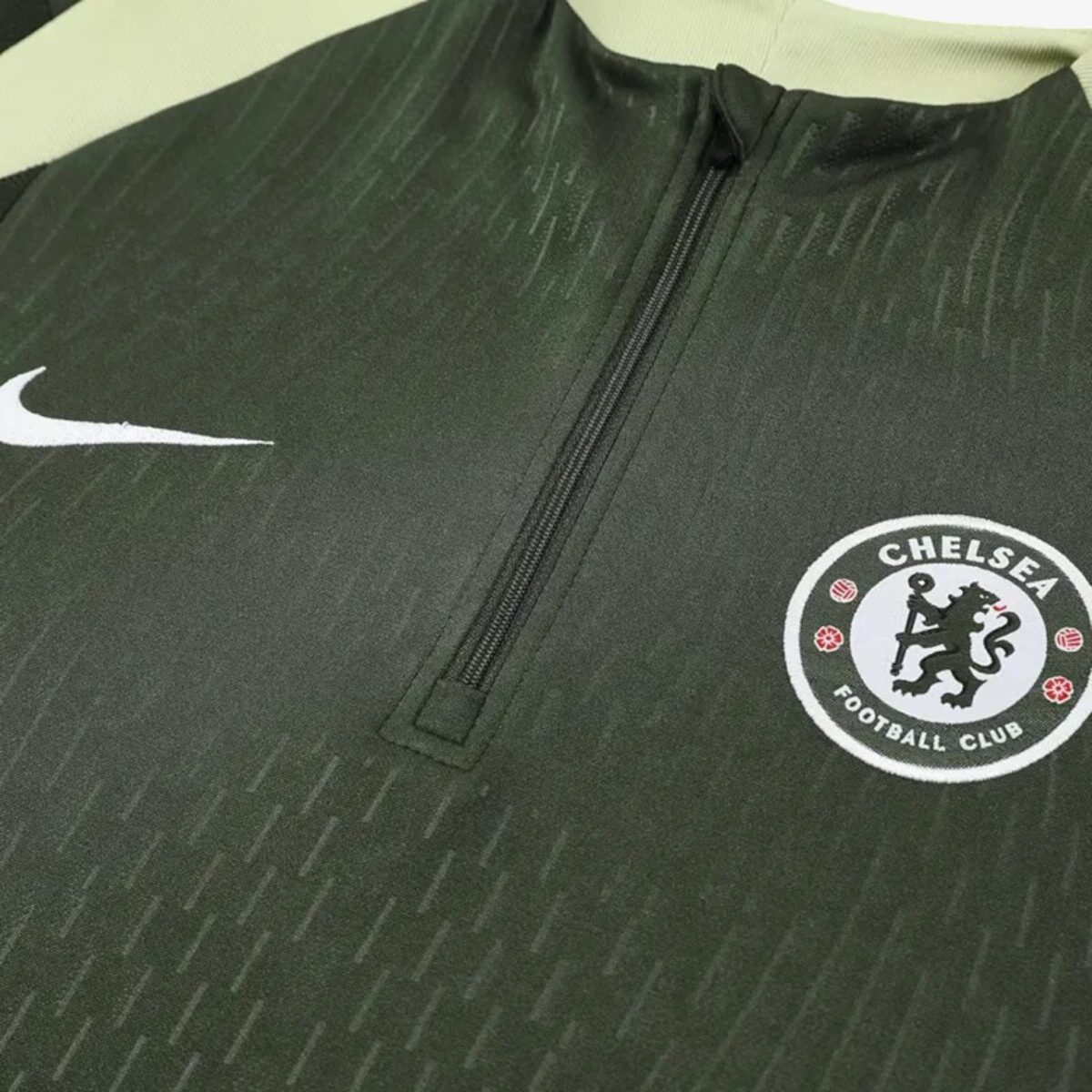 Chelsea Army Green Half Pull Tracksuit 2025/26 - Image 10