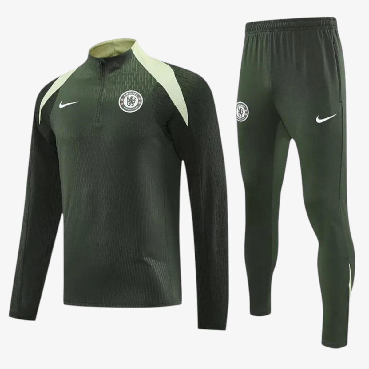 Chelsea Army Green Half Pull Tracksuit 2025/26 - Image 2