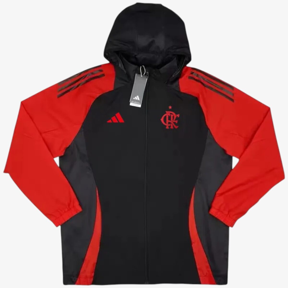 Flamengo Red & Black Hooded Windbreaker 2024/25