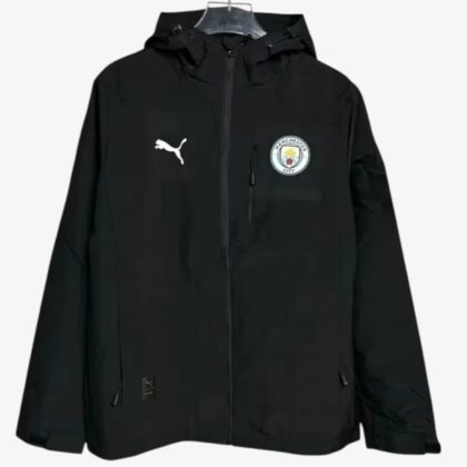 Manchester City Black Assault Hooded Windbreaker 2024/25