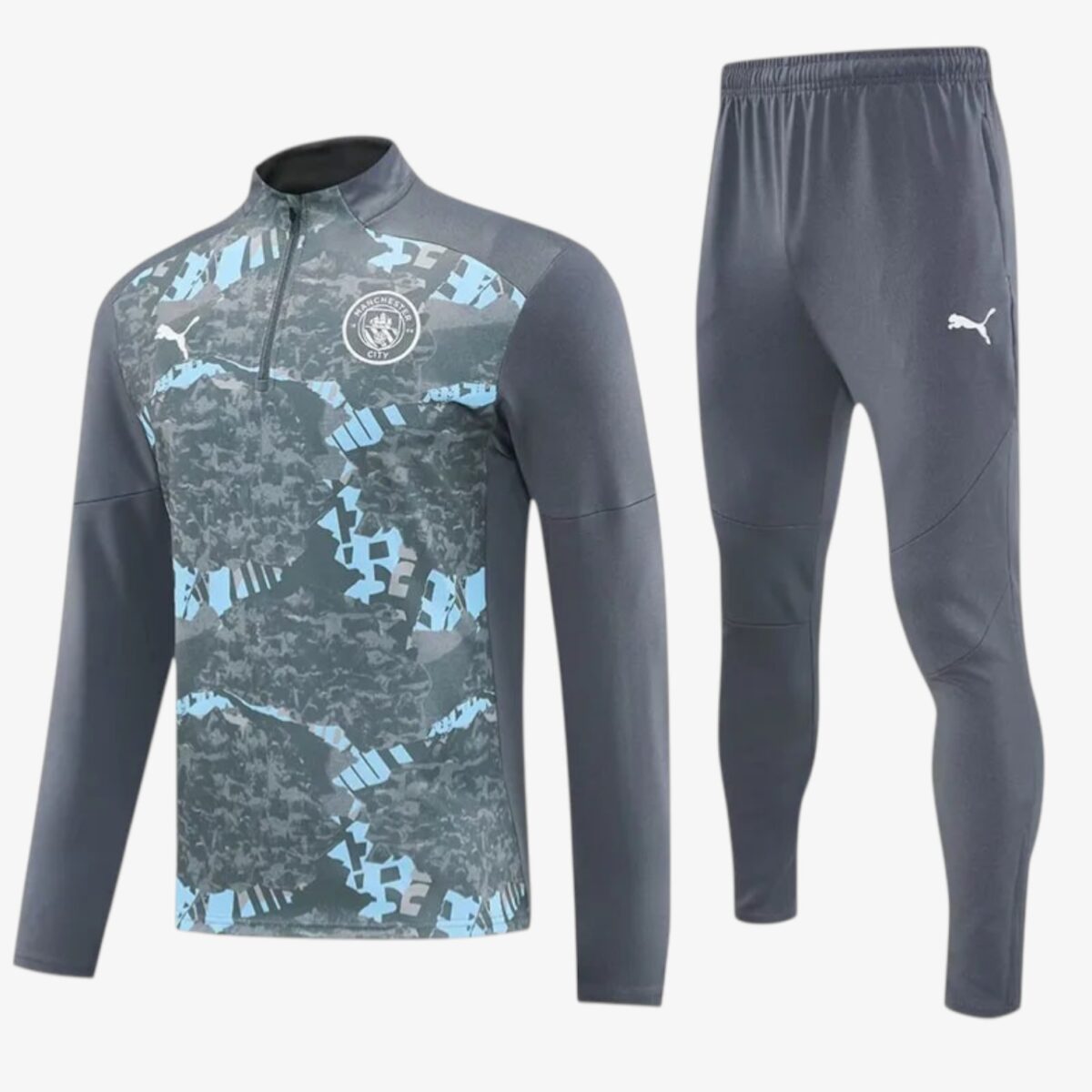 Manchester City Dark Grey Half Pull Tracksuit 2025/26 - Image 2