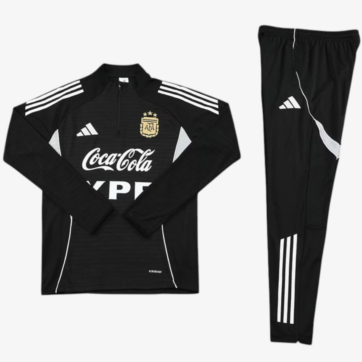 Argentina Black Half Pull Tracksuit 2025/26 - Image 3