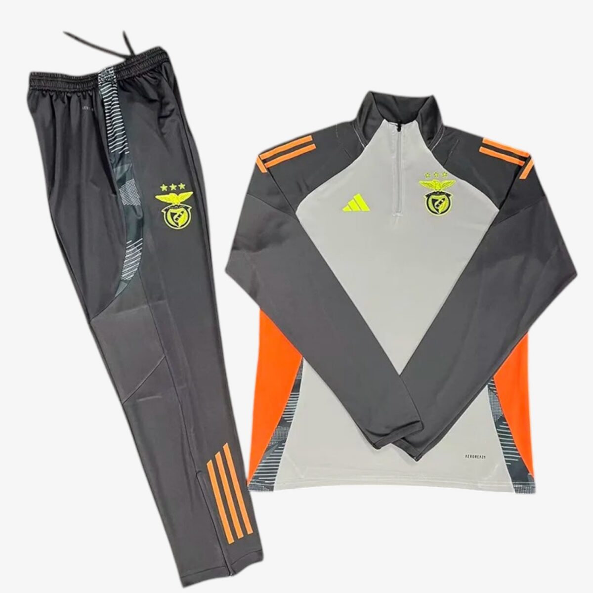Benfica Grey Half Pull Tracksuit 2024/25 - Image 3