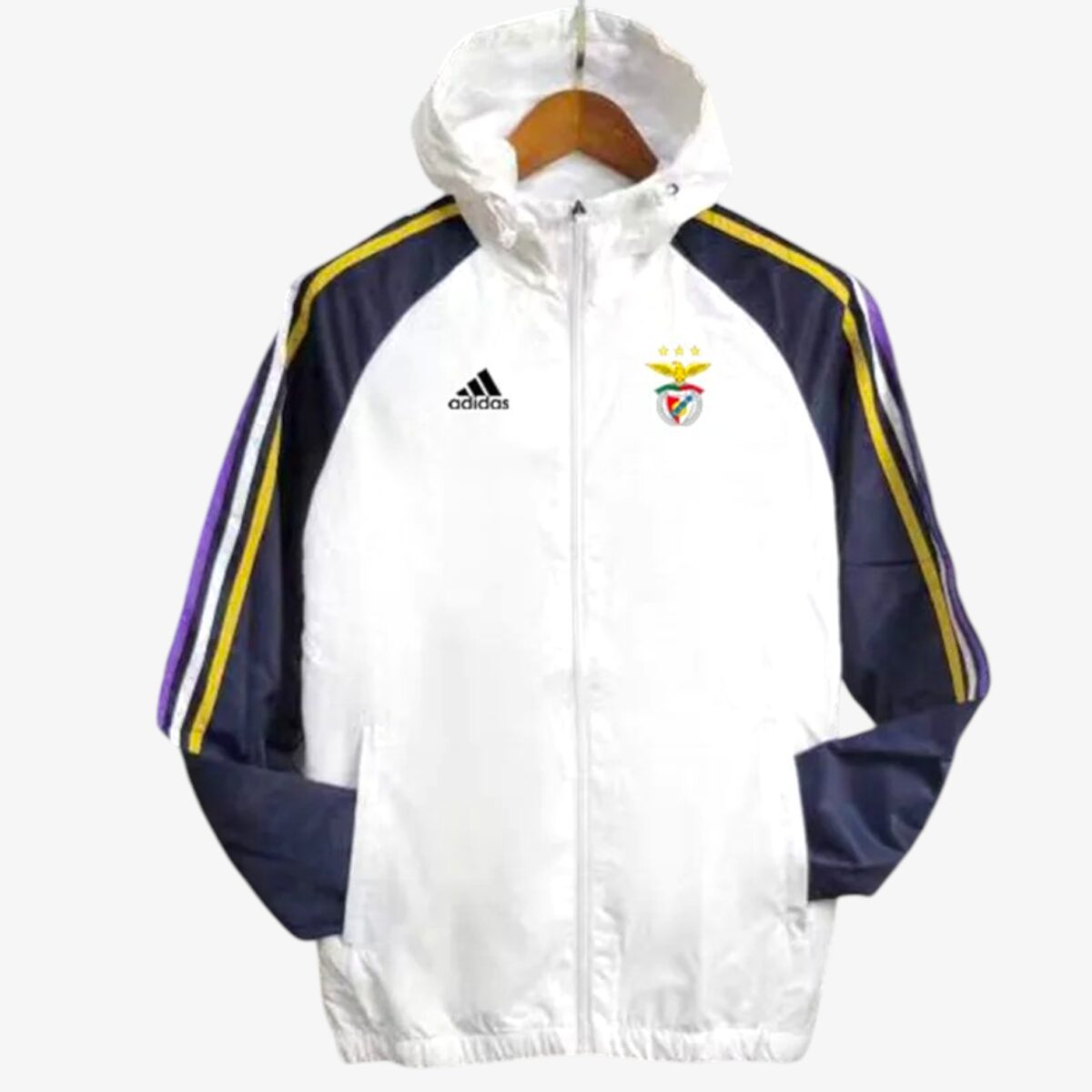 Benfica White & Royal Blue Hooded Windbreaker 2024/25
