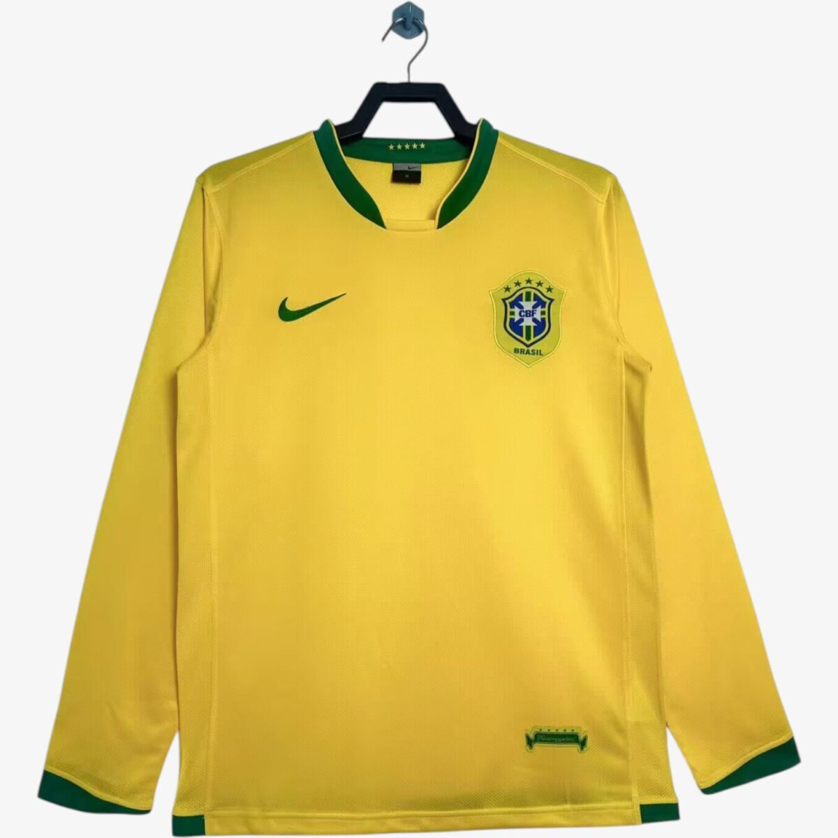 Brazil Home Long Sleeve Retro Jersey 2006