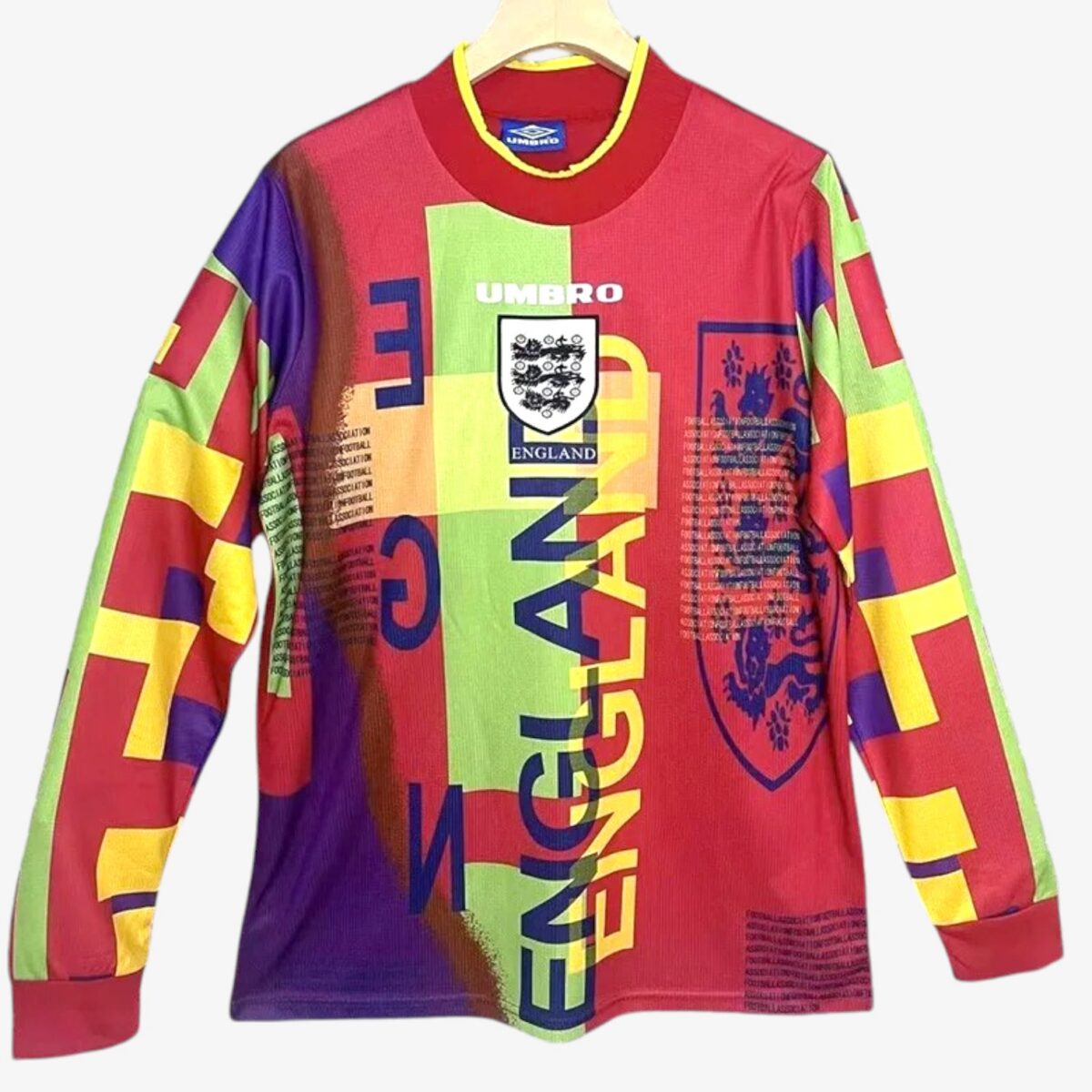 England Red Goalkeeper Long Sleeve Retro Jersey 1996