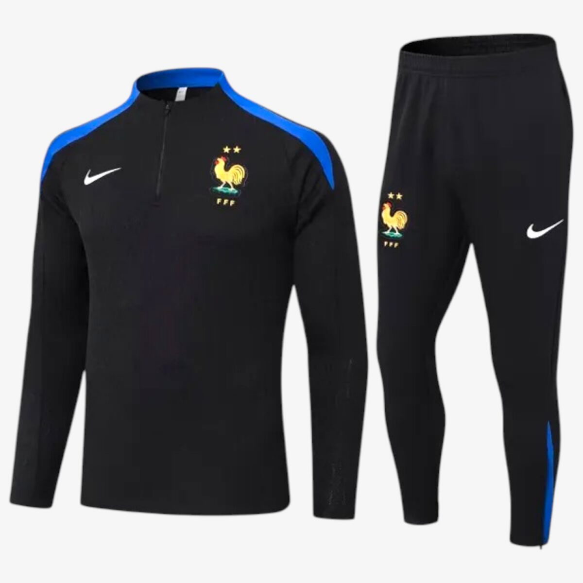France Black Half Pull Tracksuit 2024/25