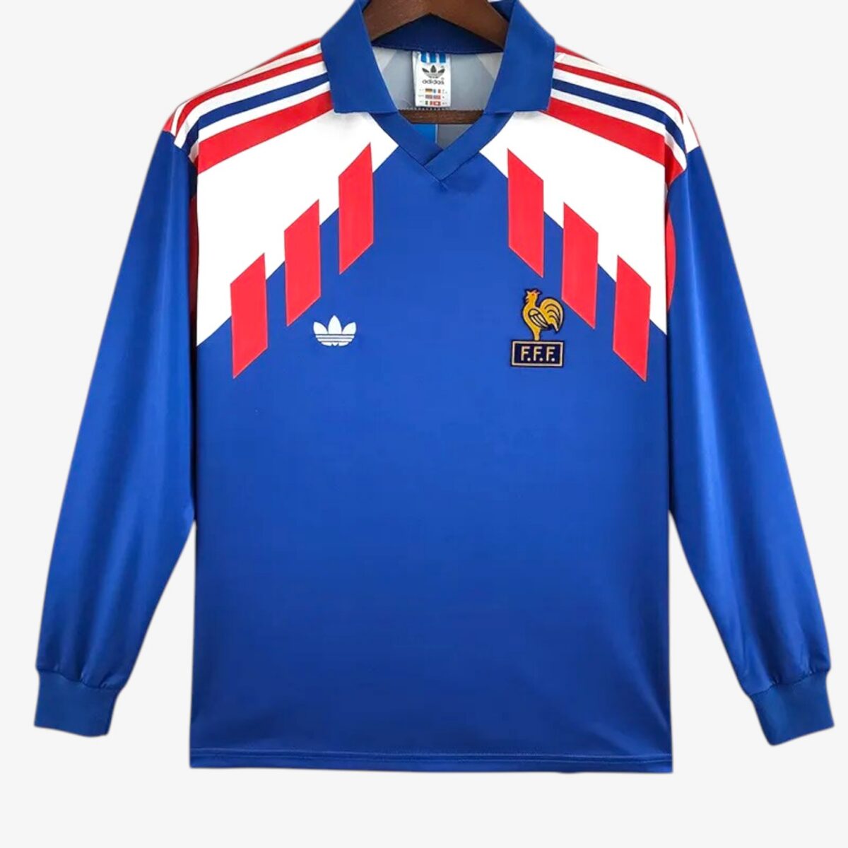France Home Long Sleeve Retro Jersey 1988/90