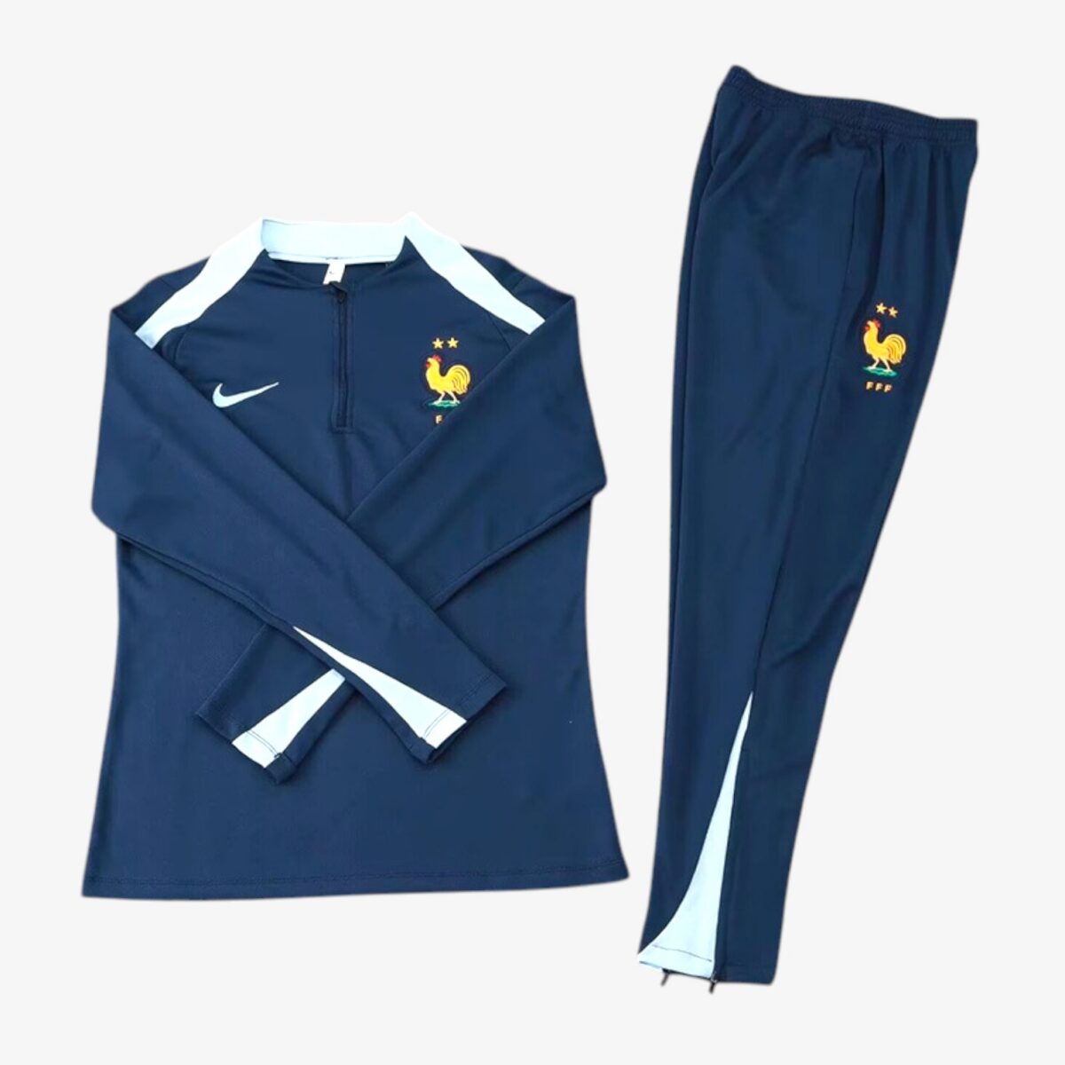 France Sapphire Blue Half Pull Tracksuit 2024/25 - Image 6