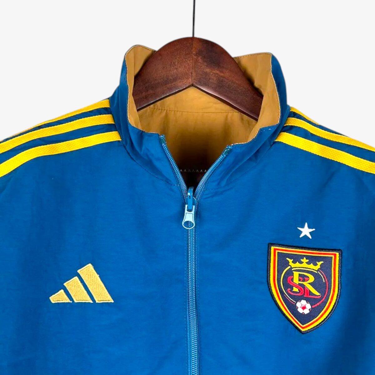 Real Salt Lake Blue & Khaki Double Sided Windbreaker 2023/24 - Image 4