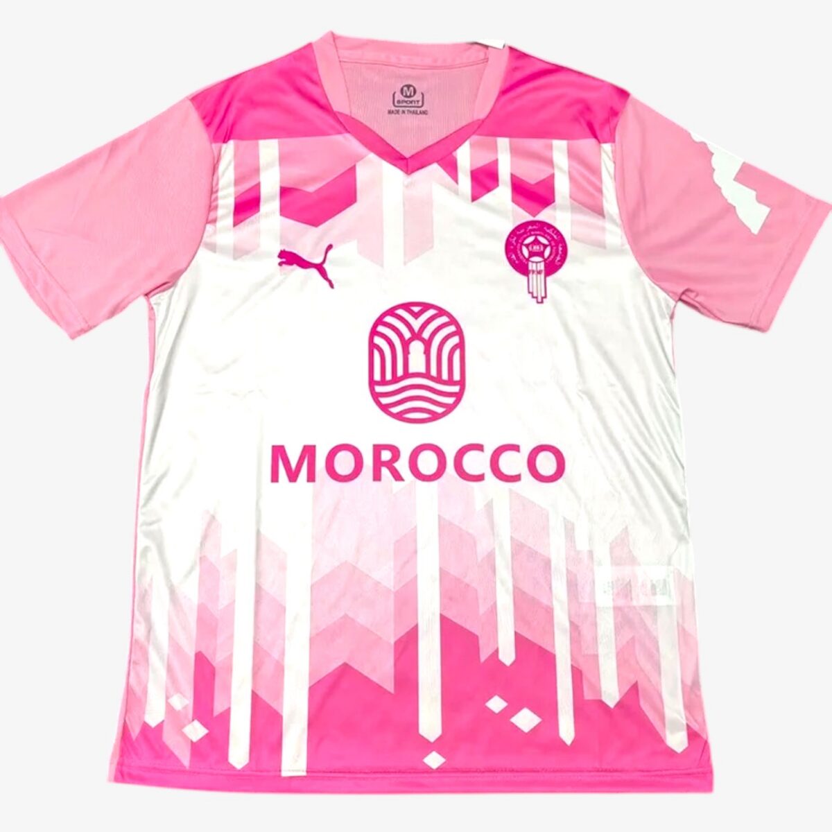 Morocco Pink & White Training Shirts 2025/26