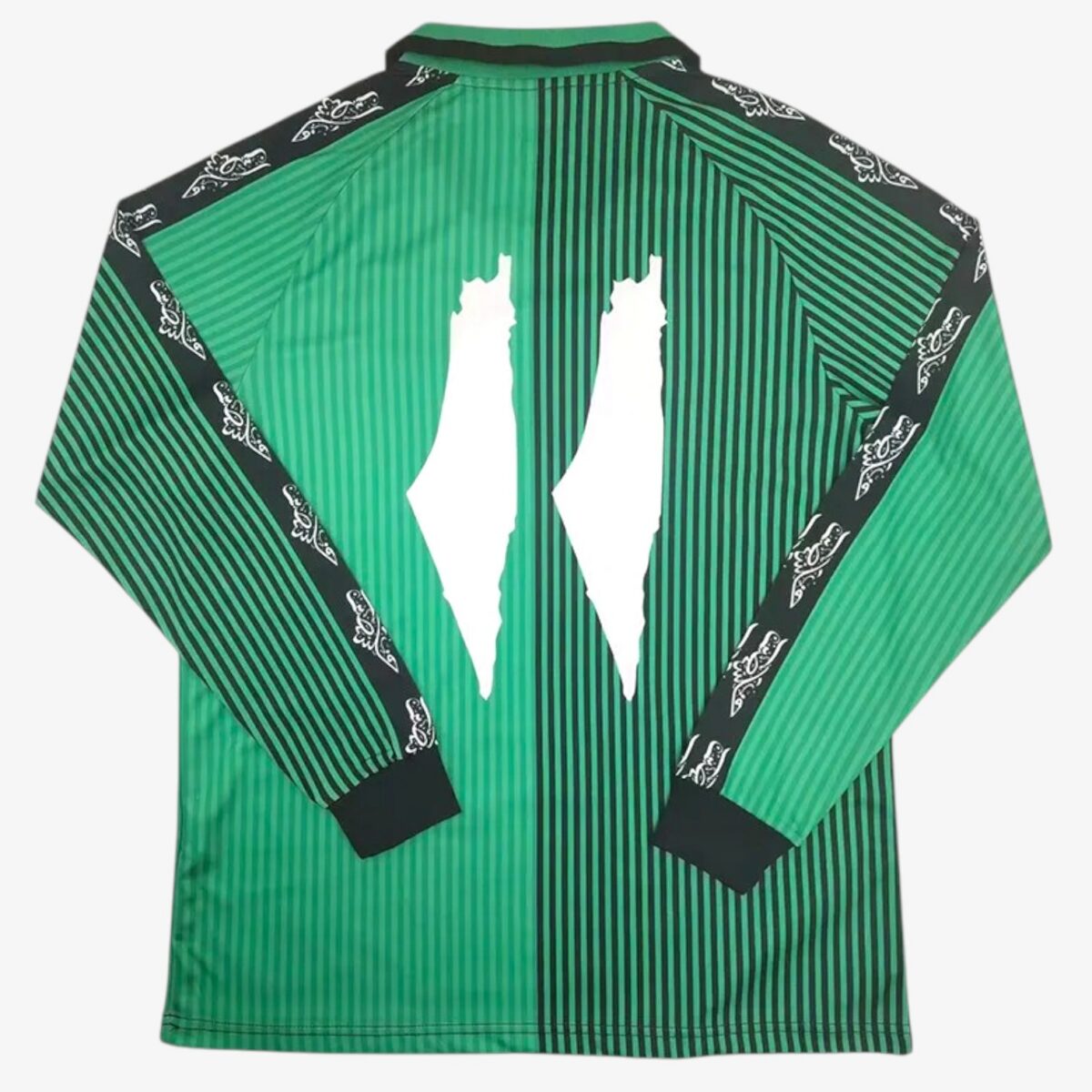 Palestino Deportivo Green Stripe Long Sleeve Jersey 2024/25 - Image 2
