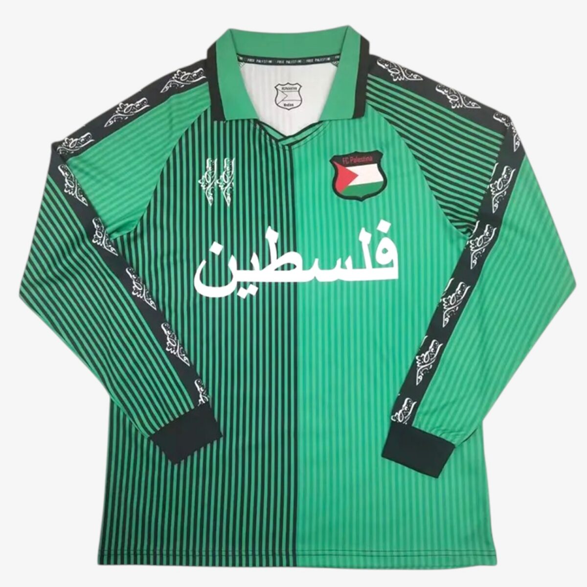 Palestino Deportivo Green Stripe Long Sleeve Jersey 2024/25
