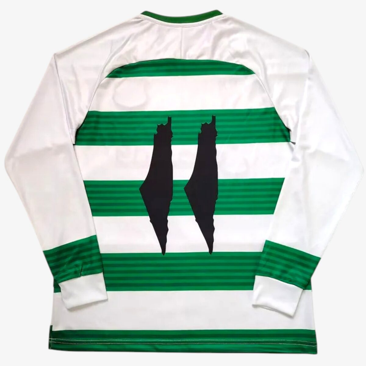Palestino Deportivo White Green Pattern Long Sleeve Jersey 2024/25 - Image 2