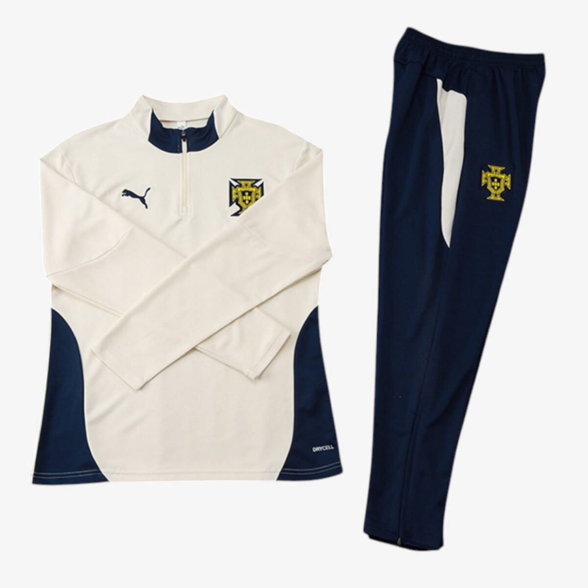Portugal Beige Half Pull Tracksuit 2025 — Kids - Image 3