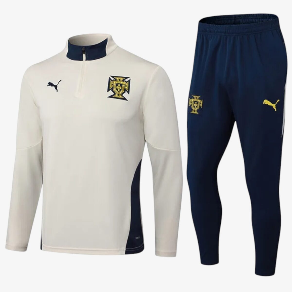 Portugal Beige Half Pull Tracksuit 2025 — Kids
