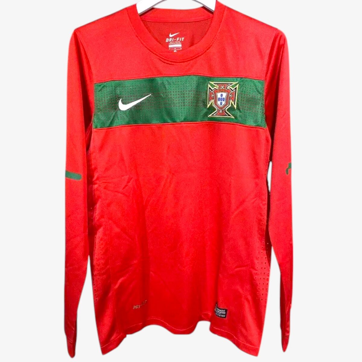 Portugal Home Training Long Sleeve Retro Jersey 2010