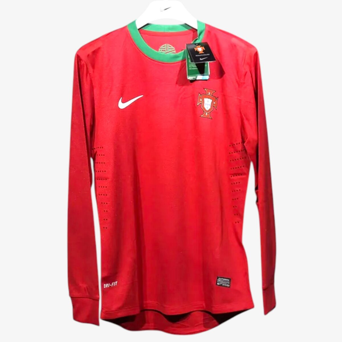 Portugal Home Training Long Sleeve Retro Jersey 2012