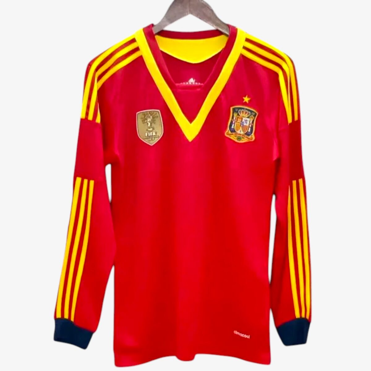 Spain Home Long Sleeve Retro  Jersey 2013