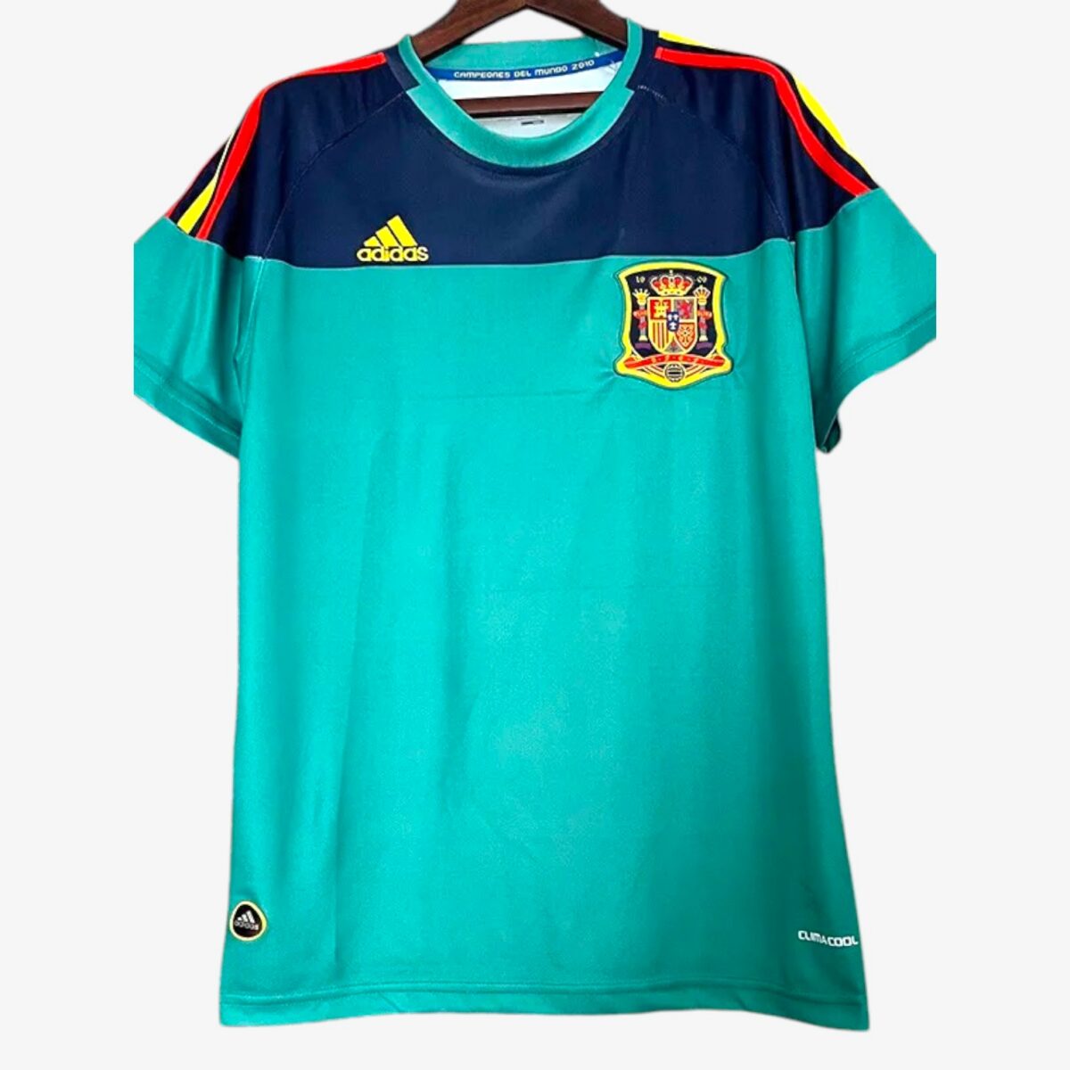 Spain Lake Blue GoalKeeper Retro Jersey 2010