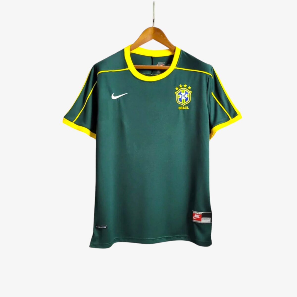 Brazil Retro Green Jersey 1998