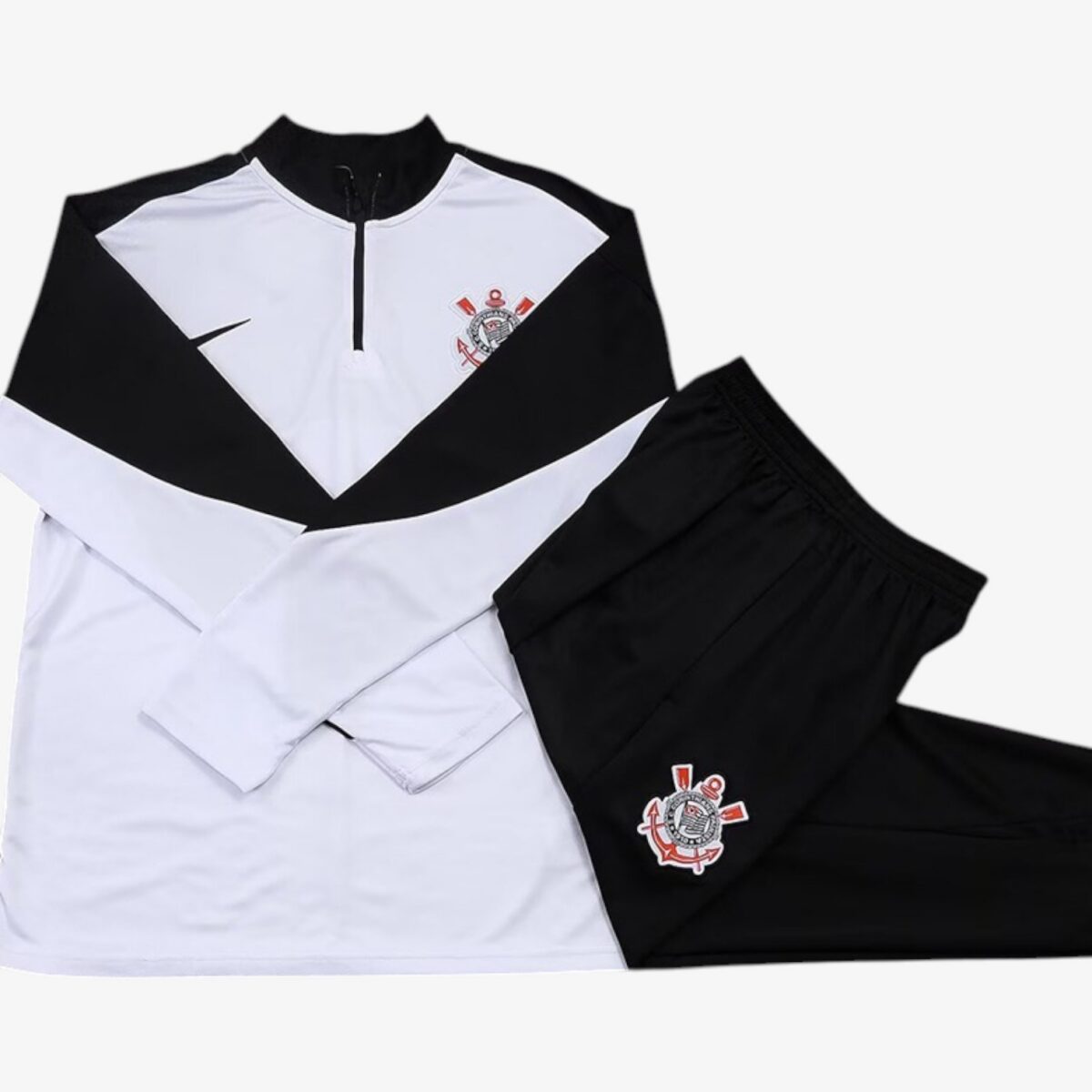 Corinthians White Half Pull Tracksuit 2025/26 - Image 3