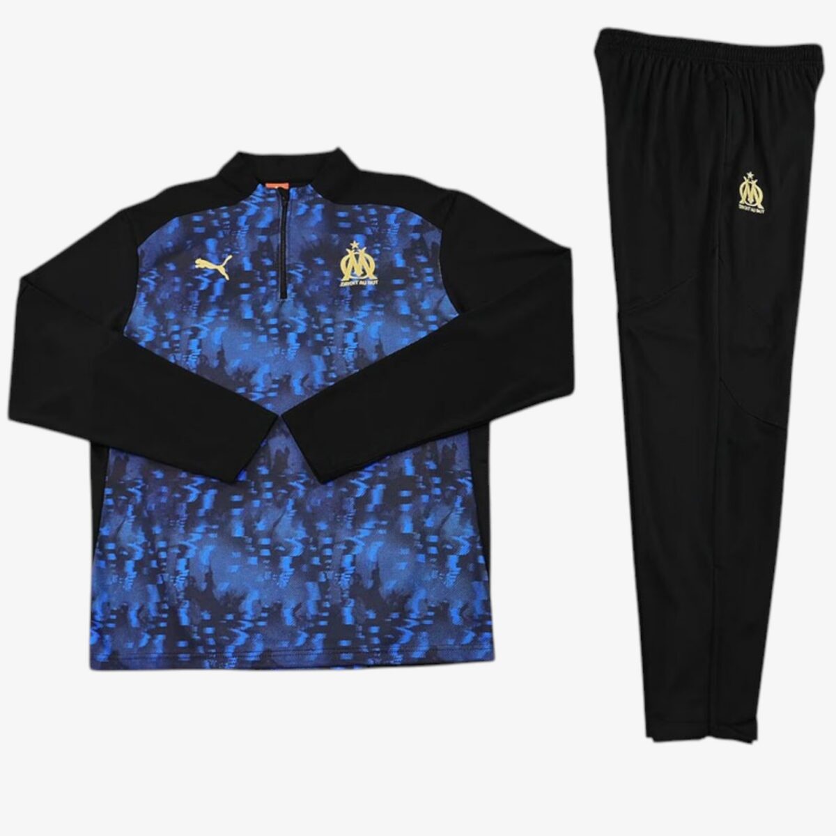 Marseille Printing Black& Blue Half Pull Tracksuit 2025/26 - Image 3