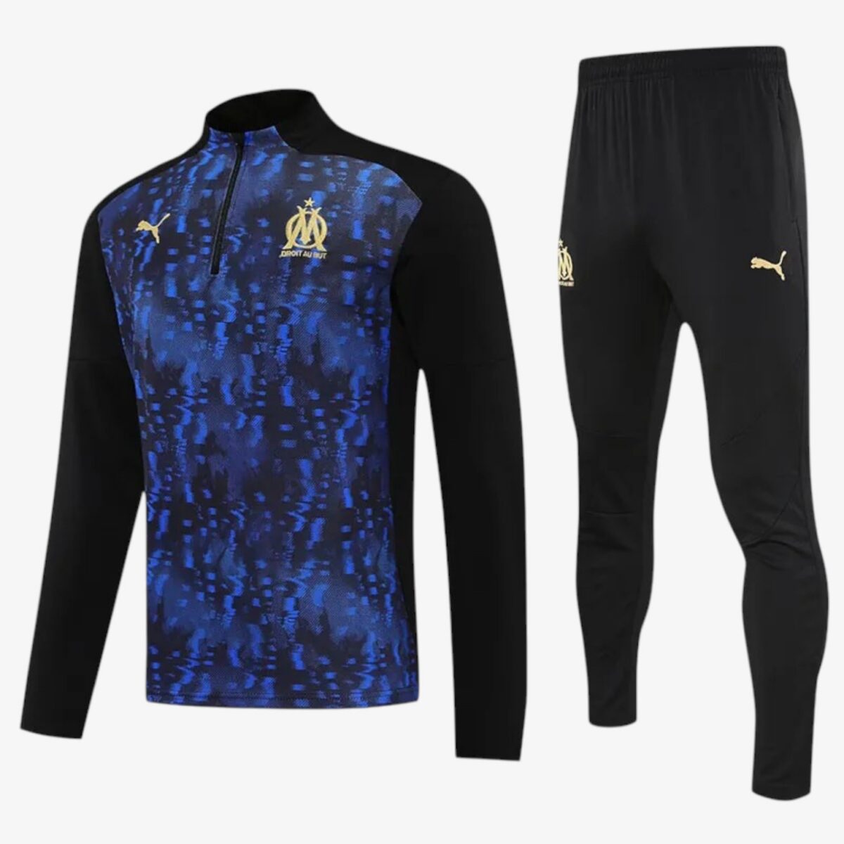 Marseille Printing Black& Blue Half Pull Tracksuit 2025/26