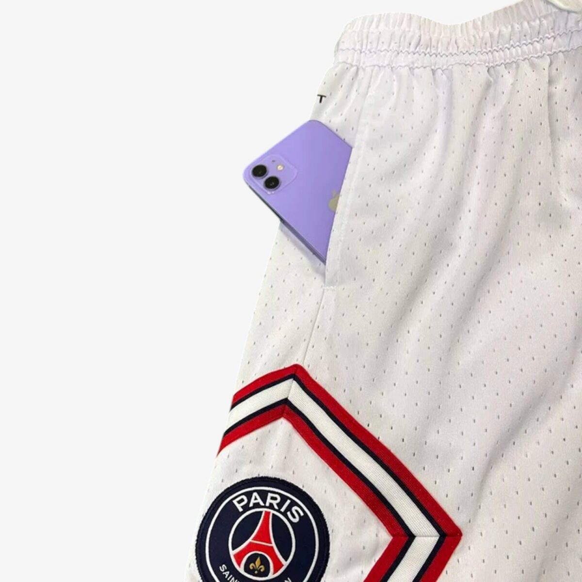 Paris Saint-Germain Flying Man Casual NBA Edition White Shorts 2025/26 - Image 3