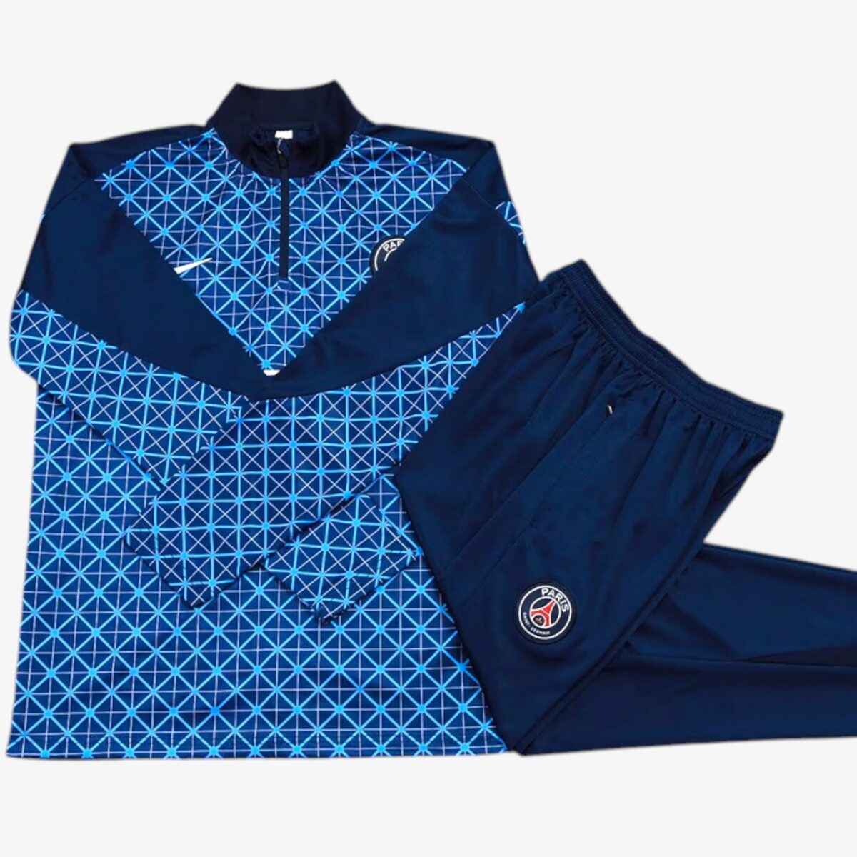 Paris Saint-Germain Grid inkjet Royal Blue Half Pull Tracksuit 2025/26 - Image 3