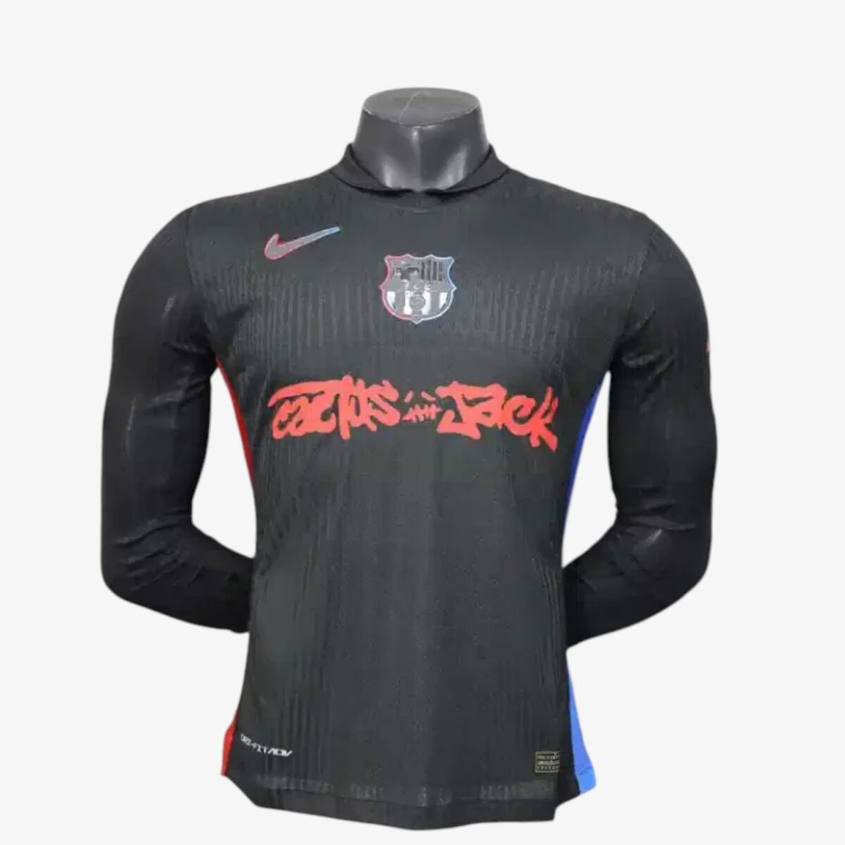 Barcelona Black Travis Scott Long Sleeve Jersey Player Version 2025/26