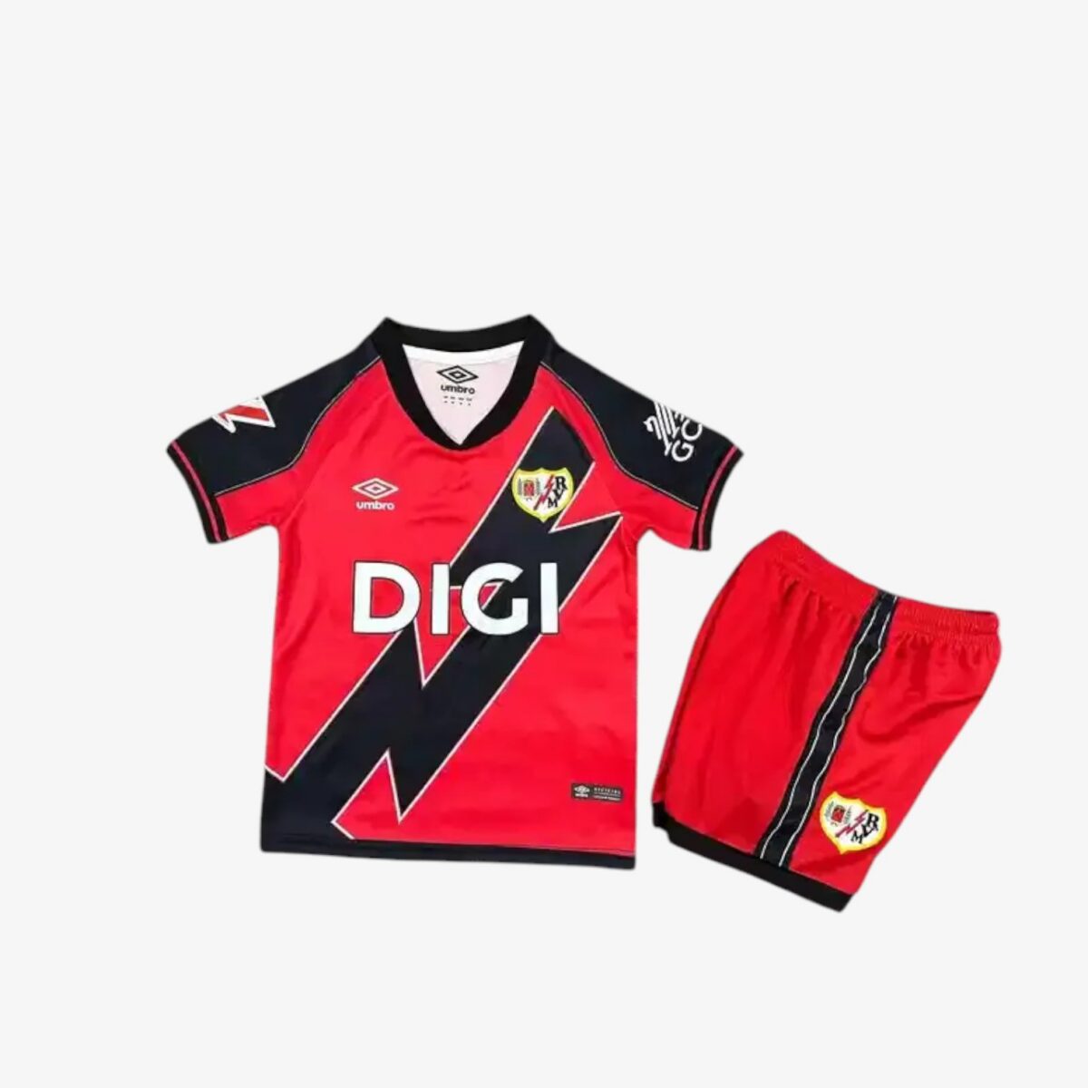 Rayo Vallecano Red Black Jersey 2025/26 — Kids