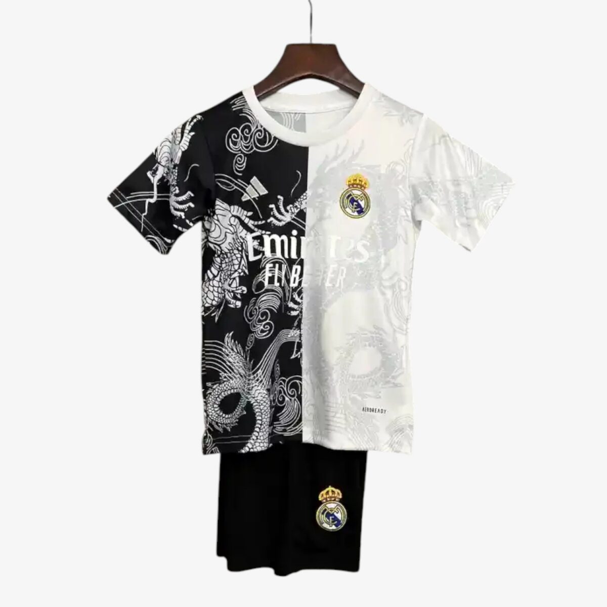 Real Madrid Special Edition Black and White Jersey 2025/26 — Kids