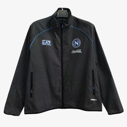 Napoli Pad Printed Black Waterproof Windbreaker 2025/26