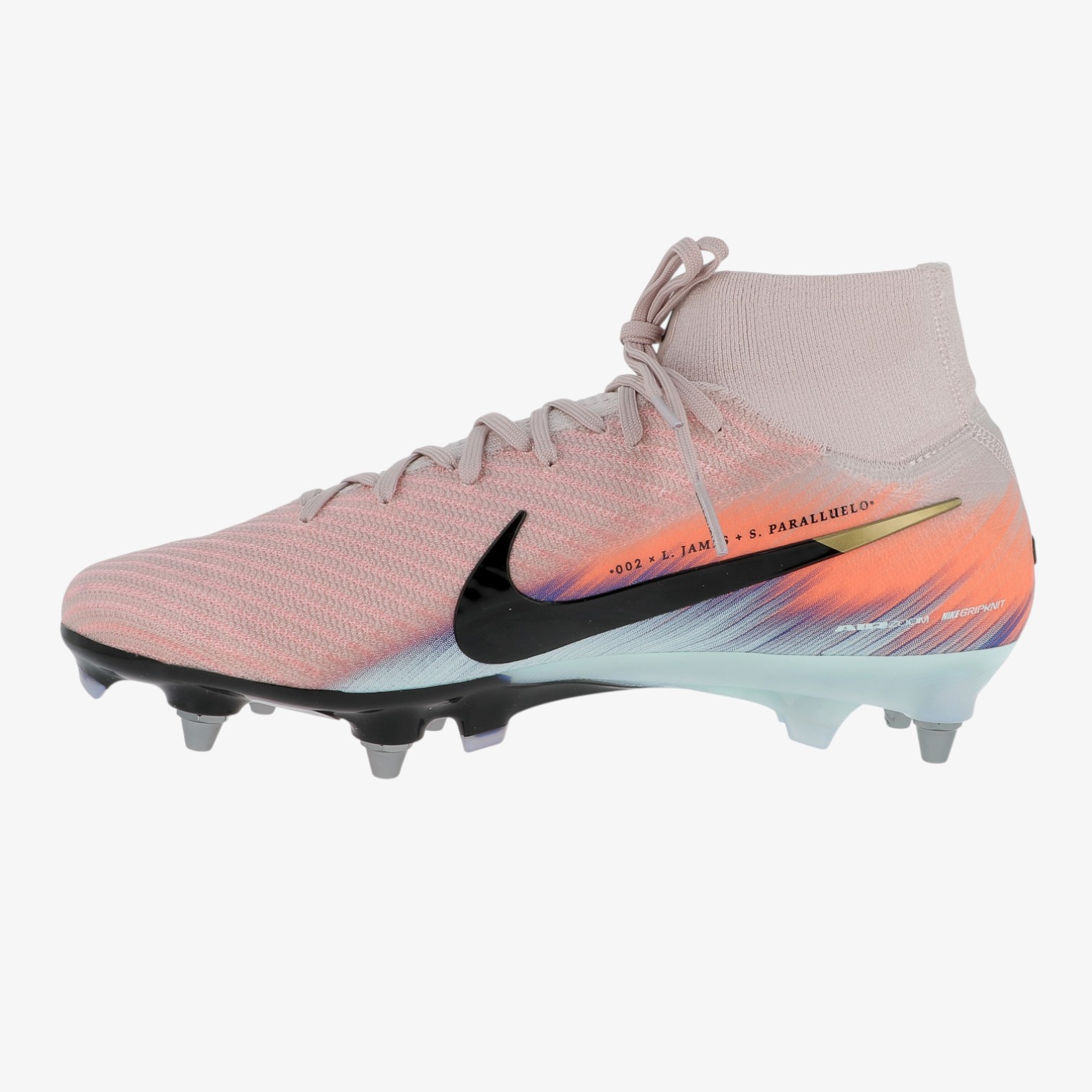 Soccer cleats Air Zoom Mercurial Superfly 10 Elite SG-Pro Pink Blue with Ankle Guards - Image 4