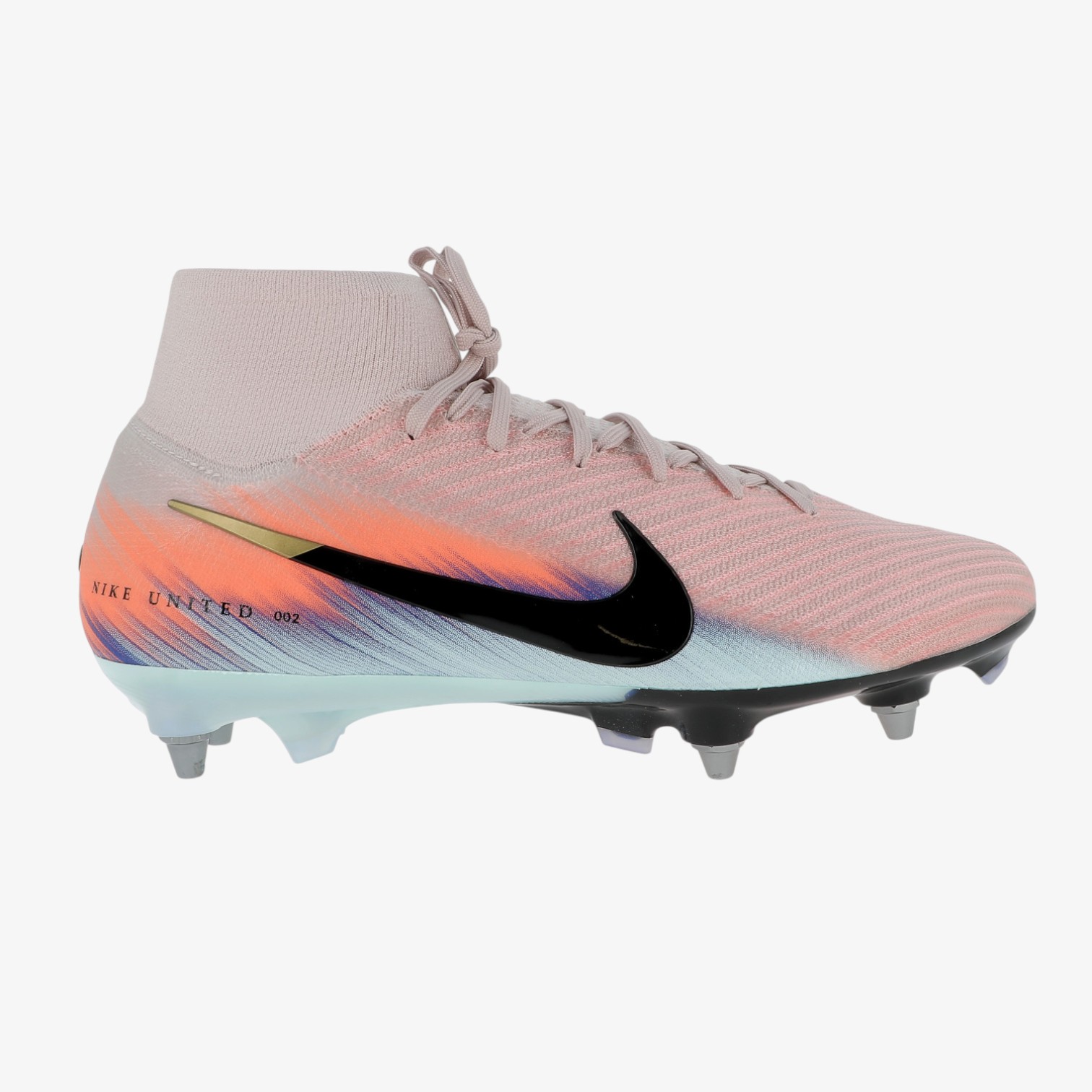 Soccer cleats Air Zoom Mercurial Superfly 10 Elite SG-Pro Pink Blue with Ankle Guards