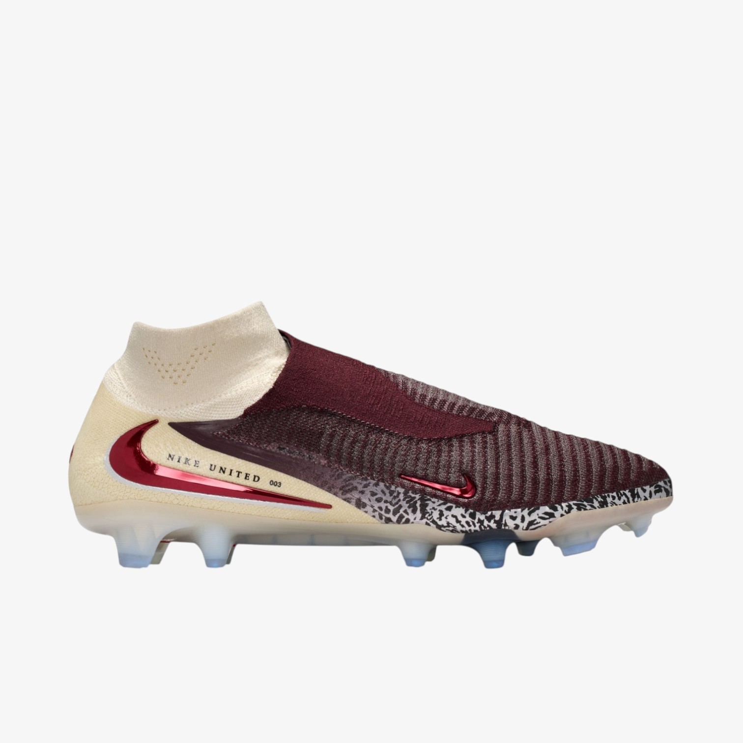 Soccer cleats Phantom 6 montante United 3 Elite FG Red White with Ankle Guards